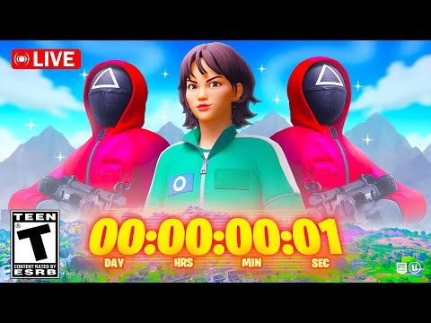 🔴*NEW* FORTNITE SQUID GAME UPDATE COUNTDOWN!! NEW MAP, MYTHICS, SKINS, & MORE! (LIVE)