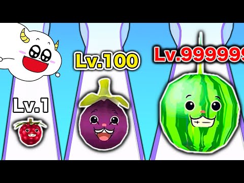 フルーツを合体させて最強のスイカを目指せ！【Watermelon Game Challenge Run】｜ゲーム実況｜★サンサンキッズGAMES★
