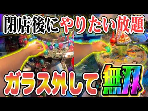 【夢】ガラス外して無双状態　少年時代のメダルゲームの夢を閉店後のゲーセンで叶えてみた