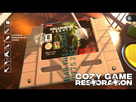 汚れたゲームソフトを綺麗にするゲーム｜Cozy Game Restoration